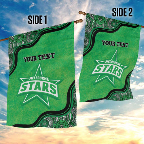 Custom Melbourne Stars Garden Flag Indigenous Art - Grunge Style
