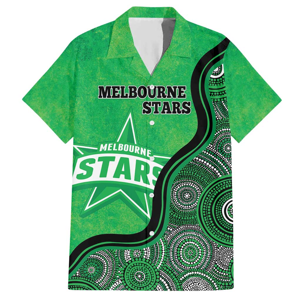 Custom Melbourne Stars Hawaiian Shirt Indigenous Art - Grunge Style