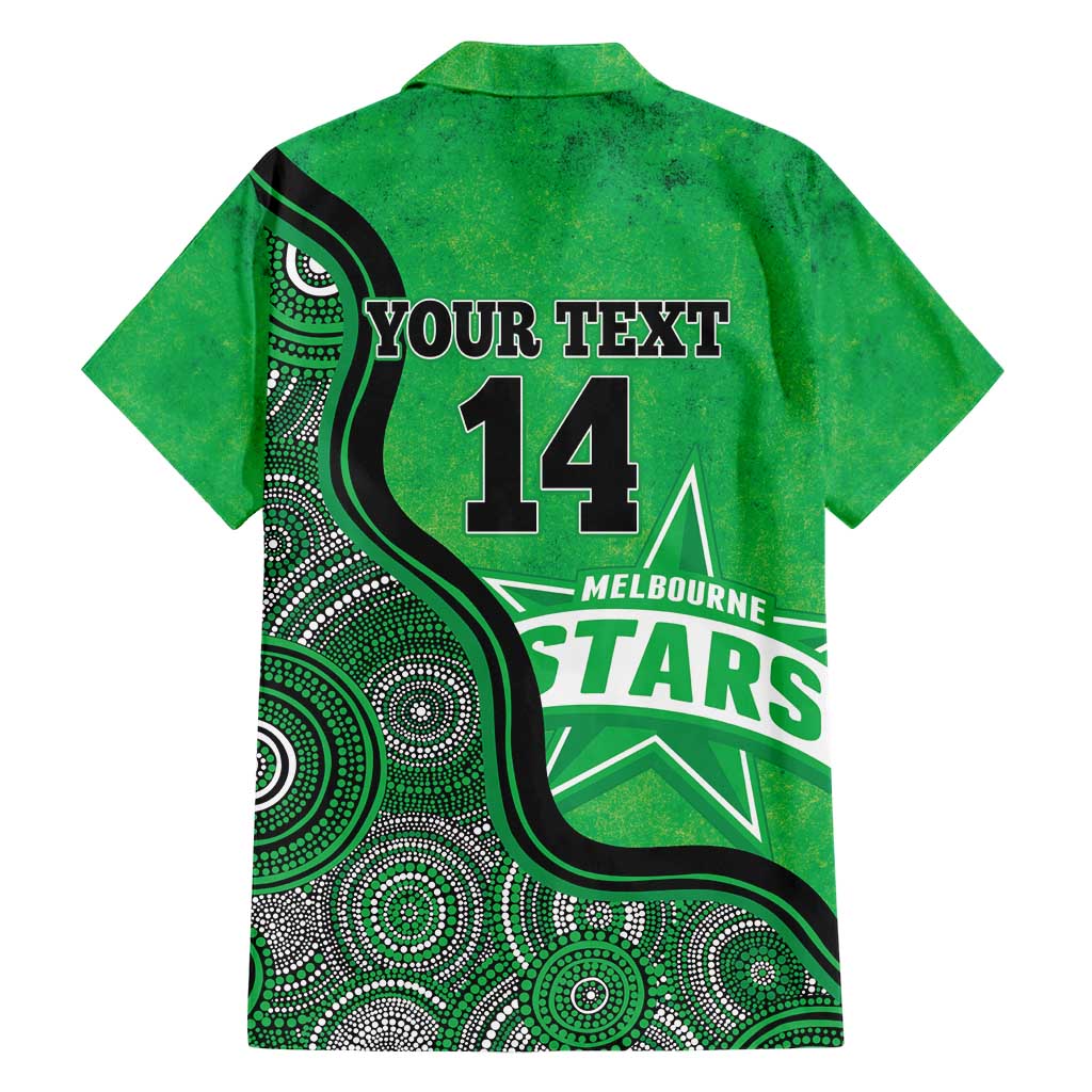 Custom Melbourne Stars Hawaiian Shirt Indigenous Art - Grunge Style