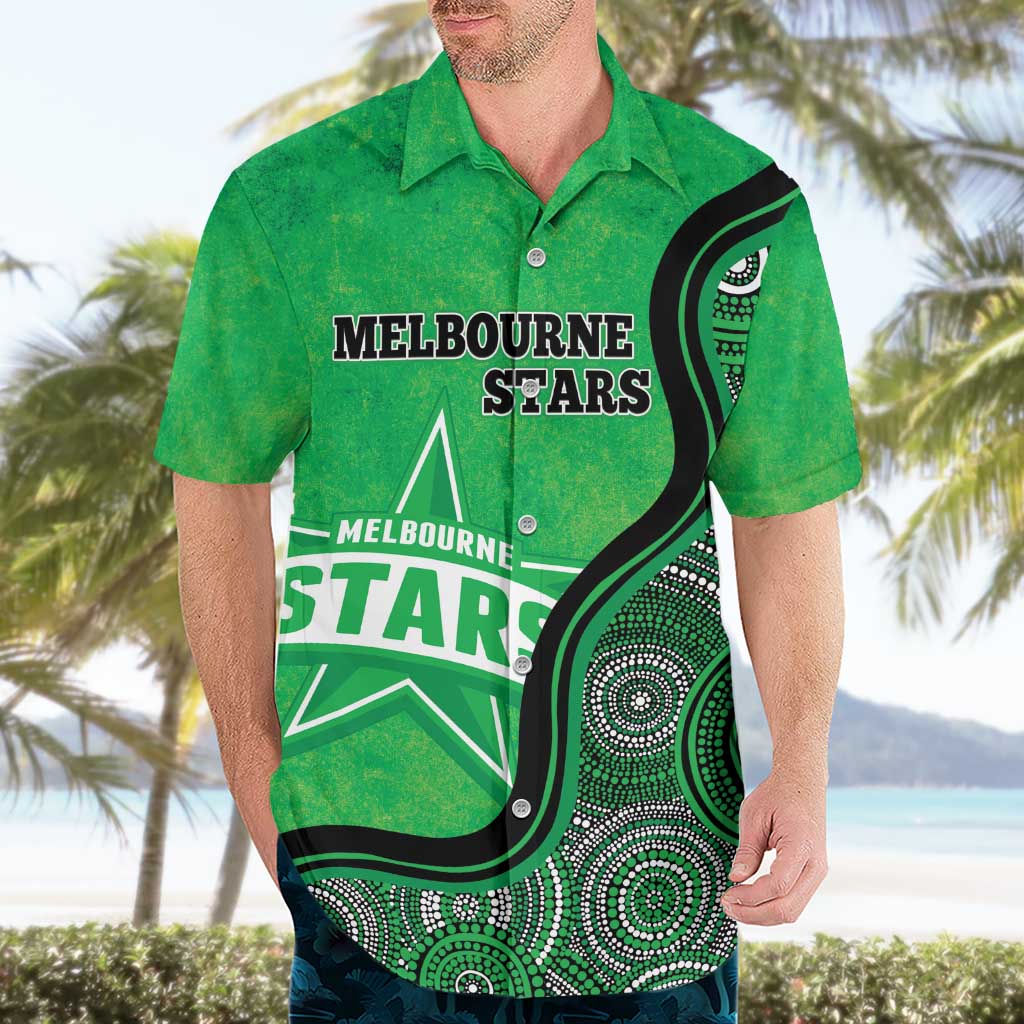 Custom Melbourne Stars Hawaiian Shirt Indigenous Art - Grunge Style
