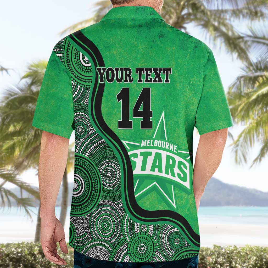 Custom Melbourne Stars Hawaiian Shirt Indigenous Art - Grunge Style