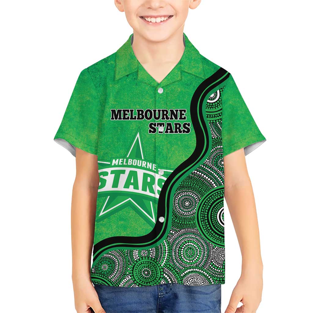 Custom Melbourne Stars Hawaiian Shirt Indigenous Art - Grunge Style