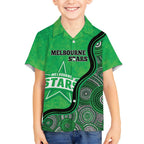 Custom Melbourne Stars Hawaiian Shirt Indigenous Art - Grunge Style