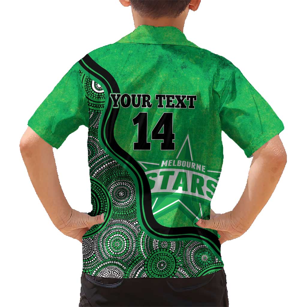 Custom Melbourne Stars Hawaiian Shirt Indigenous Art - Grunge Style