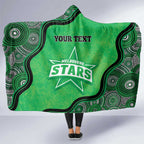 Custom Melbourne Stars Hooded Blanket Indigenous Art - Grunge Style