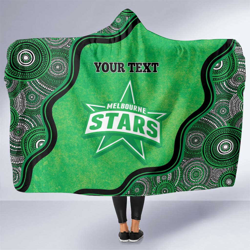 Custom Melbourne Stars Hooded Blanket Indigenous Art - Grunge Style