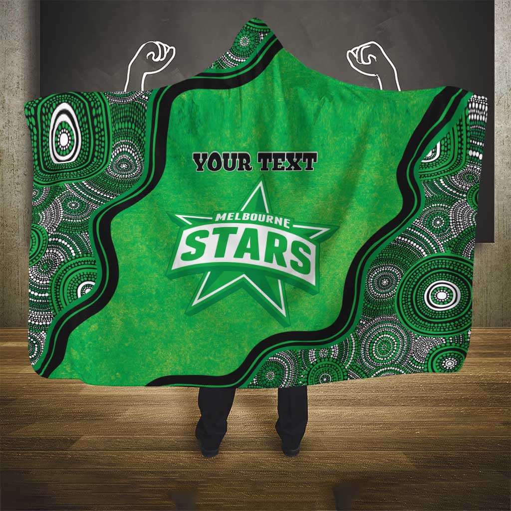 Custom Melbourne Stars Hooded Blanket Indigenous Art - Grunge Style