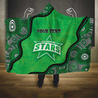 Custom Melbourne Stars Hooded Blanket Indigenous Art - Grunge Style