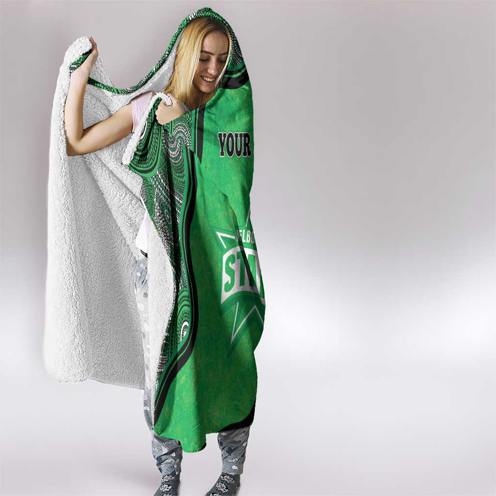 Custom Melbourne Stars Hooded Blanket Indigenous Art - Grunge Style