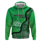 Custom Melbourne Stars Hoodie Indigenous Art - Grunge Style