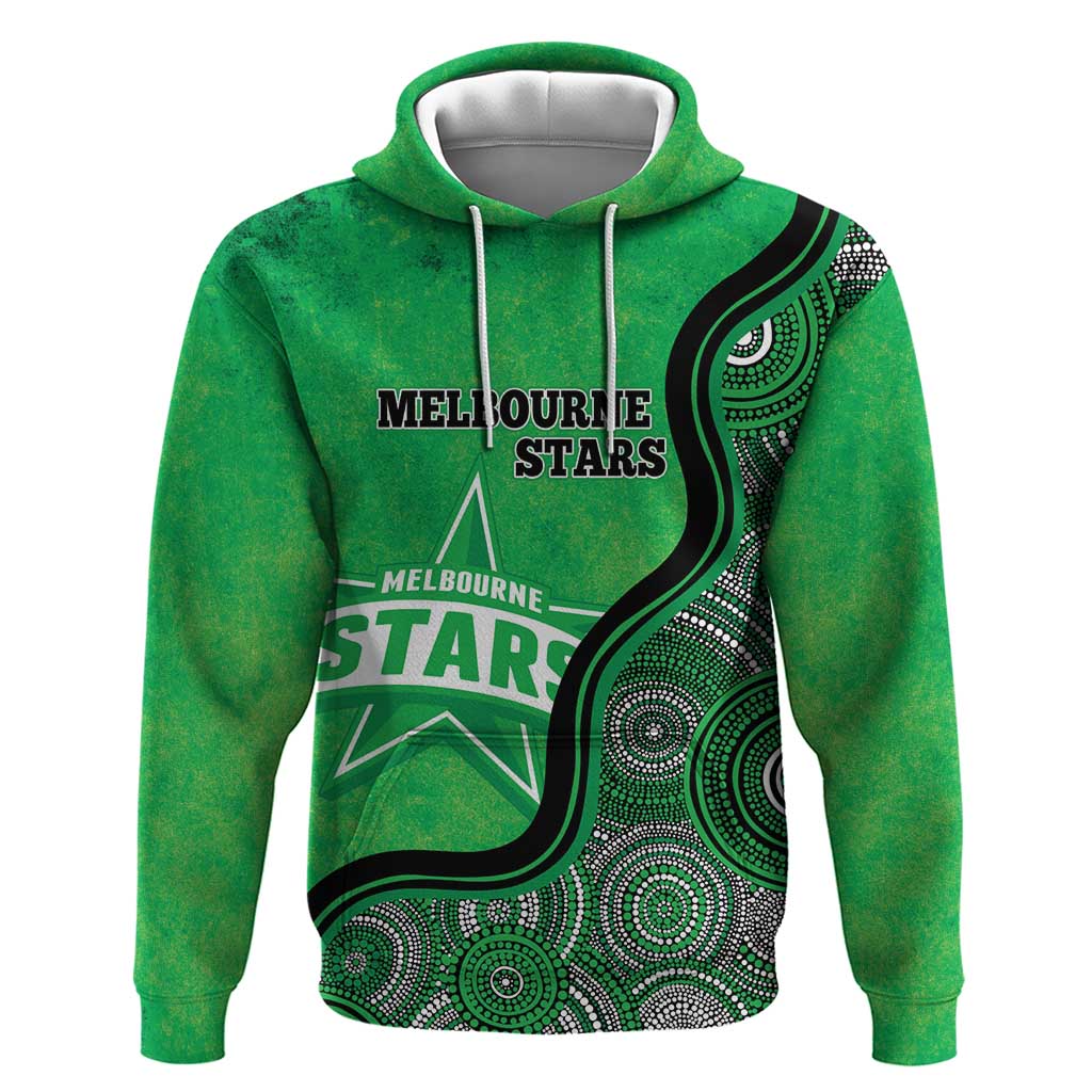 Custom Melbourne Stars Hoodie Indigenous Art - Grunge Style