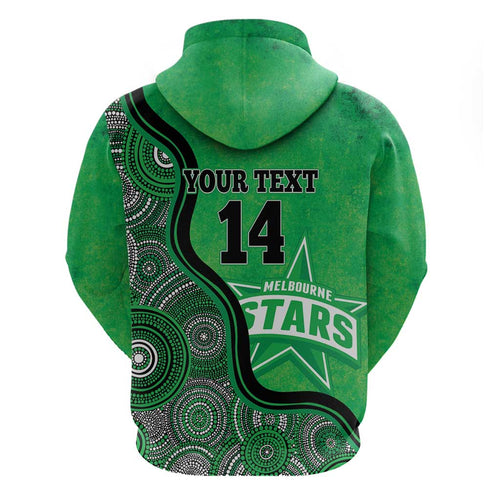 Custom Melbourne Stars Hoodie Indigenous Art - Grunge Style