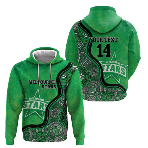 Custom Melbourne Stars Hoodie Indigenous Art - Grunge Style