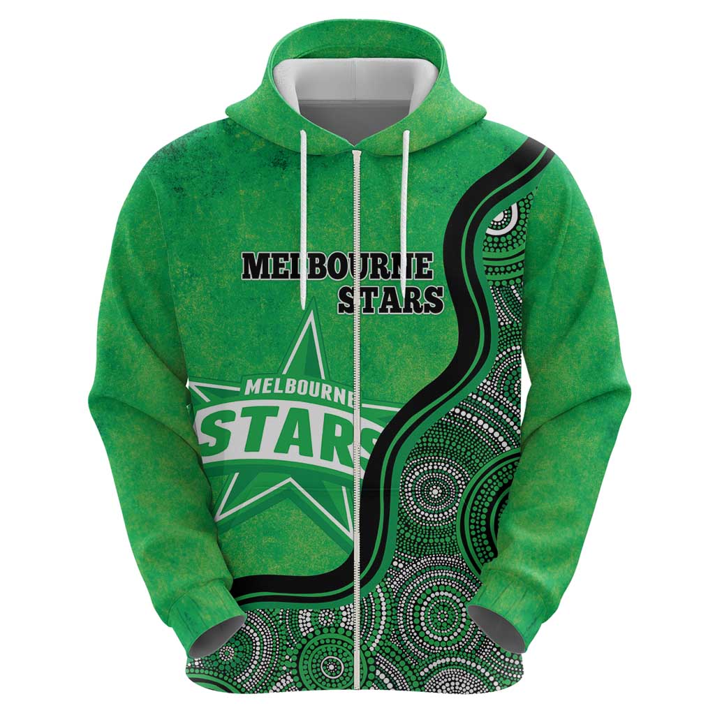 Custom Melbourne Stars Hoodie Indigenous Art - Grunge Style