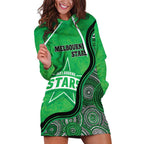 Custom Melbourne Stars Hoodie Dress Indigenous Art - Grunge Style