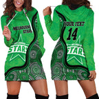 Custom Melbourne Stars Hoodie Dress Indigenous Art - Grunge Style