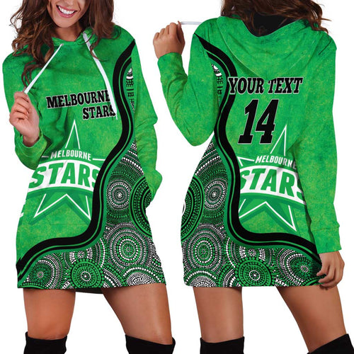 Custom Melbourne Stars Hoodie Dress Indigenous Art - Grunge Style