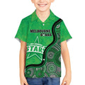Custom Melbourne Stars Kid Hawaiian Shirt Indigenous Art - Grunge Style
