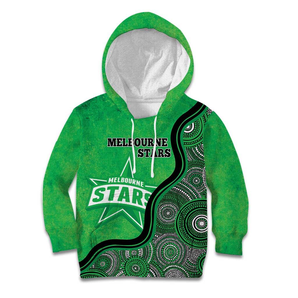 Custom Melbourne Stars Kid Hoodie Indigenous Art - Grunge Style