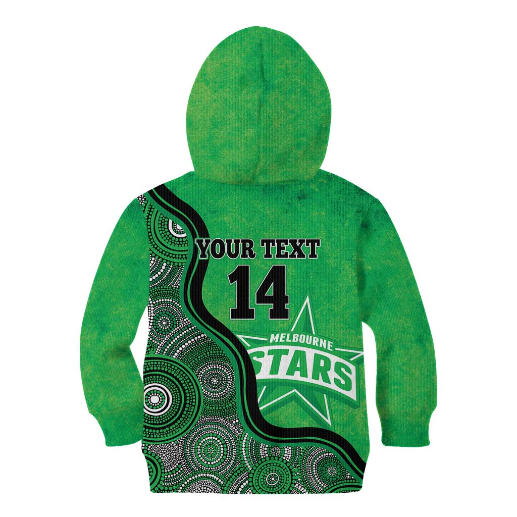 Custom Melbourne Stars Kid Hoodie Indigenous Art - Grunge Style