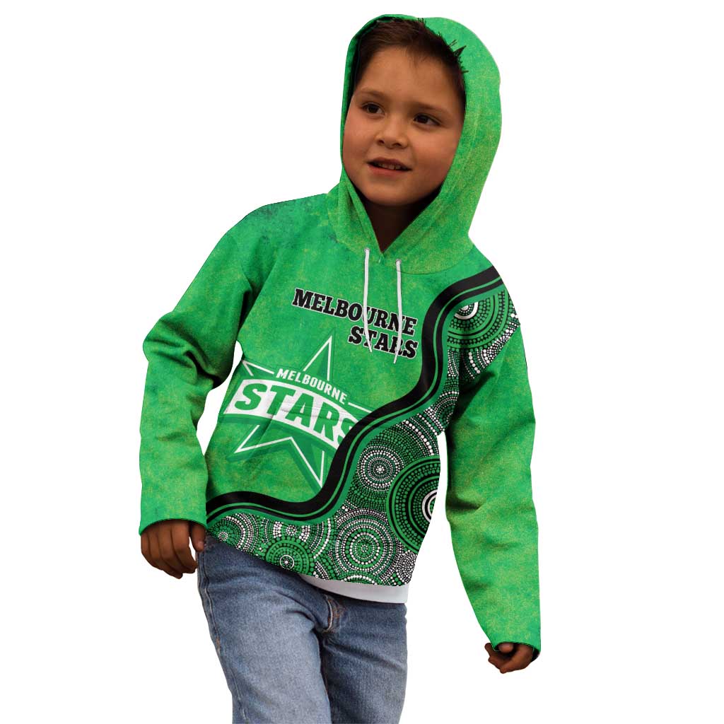 Custom Melbourne Stars Kid Hoodie Indigenous Art - Grunge Style