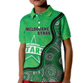 Custom Melbourne Stars Kid Polo Shirt Indigenous Art - Grunge Style