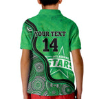 Custom Melbourne Stars Kid Polo Shirt Indigenous Art - Grunge Style