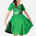 Custom Melbourne Stars Kid Short Sleeve Dress Indigenous Art - Grunge Style