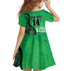 Custom Melbourne Stars Kid Short Sleeve Dress Indigenous Art - Grunge Style