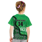 Custom Melbourne Stars Kid T Shirt Indigenous Art - Grunge Style