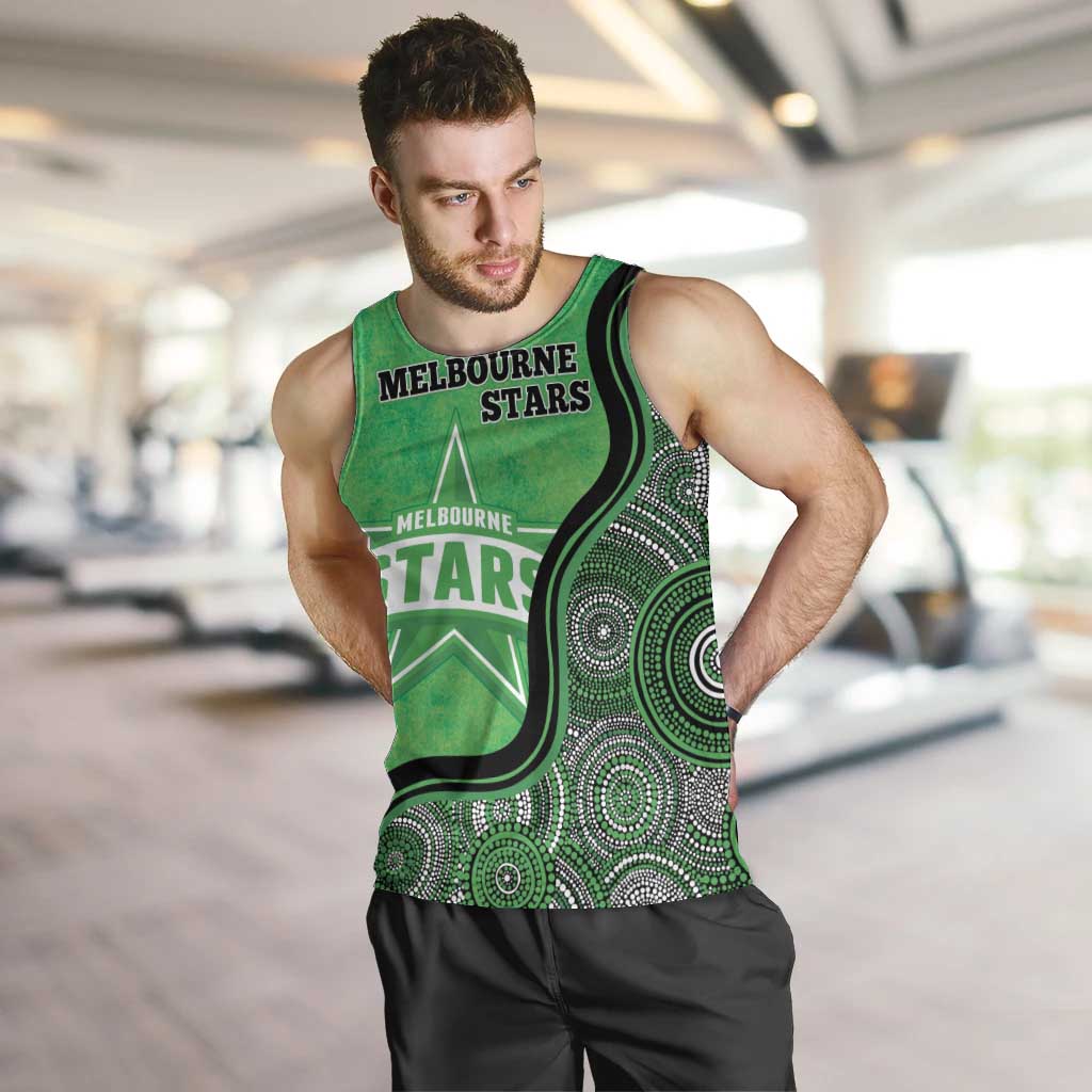 Custom Melbourne Stars Men Tank Top Indigenous Art - Grunge Style