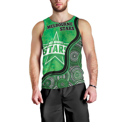 Custom Melbourne Stars Men Tank Top Indigenous Art - Grunge Style