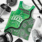 Custom Melbourne Stars Men Tank Top Indigenous Art - Grunge Style