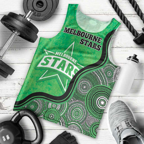 Custom Melbourne Stars Men Tank Top Indigenous Art - Grunge Style