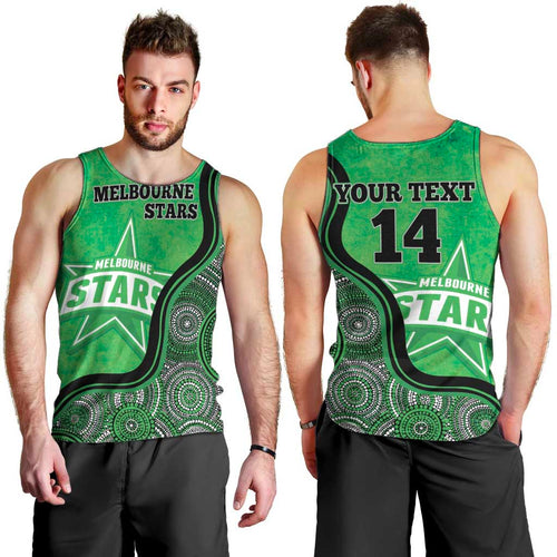 Custom Melbourne Stars Men Tank Top Indigenous Art - Grunge Style