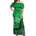 Custom Melbourne Stars Off Shoulder Maxi Dress Indigenous Art - Grunge Style