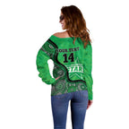 Custom Melbourne Stars Off Shoulder Sweater Indigenous Art - Grunge Style