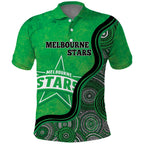 Custom Melbourne Stars Polo Shirt Indigenous Art - Grunge Style