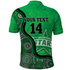 Custom Melbourne Stars Polo Shirt Indigenous Art - Grunge Style