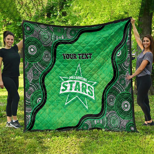 Custom Melbourne Stars Quilt Indigenous Art - Grunge Style