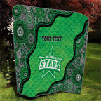 Custom Melbourne Stars Quilt Indigenous Art - Grunge Style