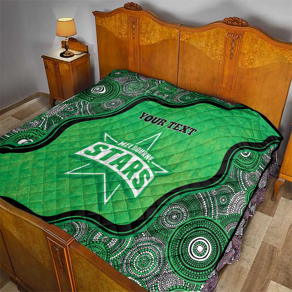 Custom Melbourne Stars Quilt Indigenous Art - Grunge Style
