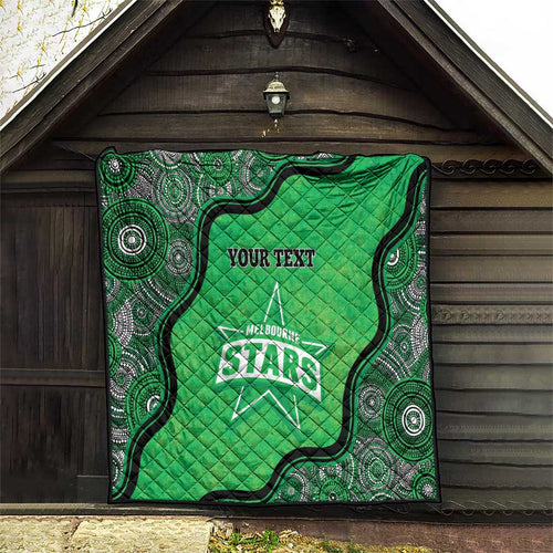 Custom Melbourne Stars Quilt Indigenous Art - Grunge Style