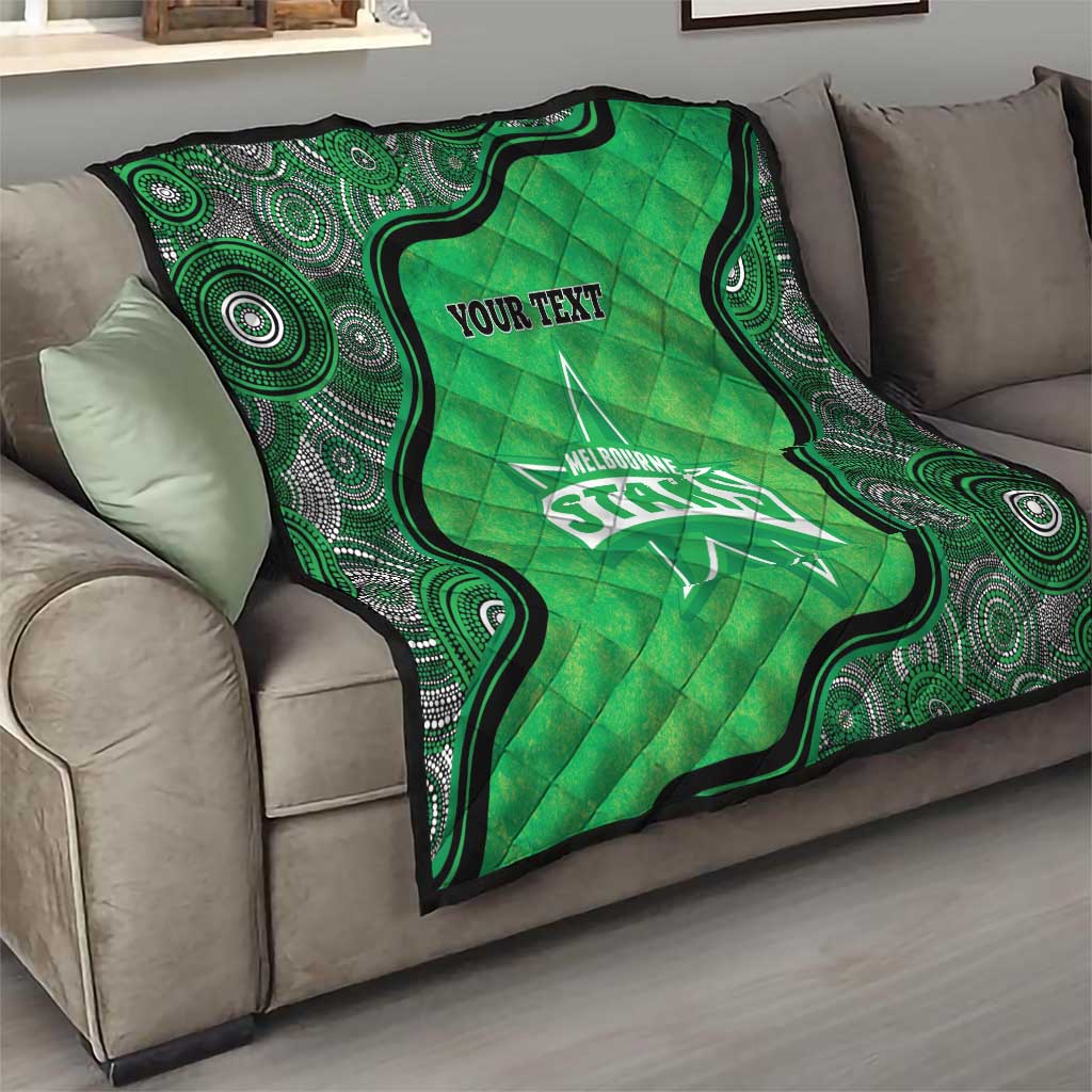 Custom Melbourne Stars Quilt Indigenous Art - Grunge Style