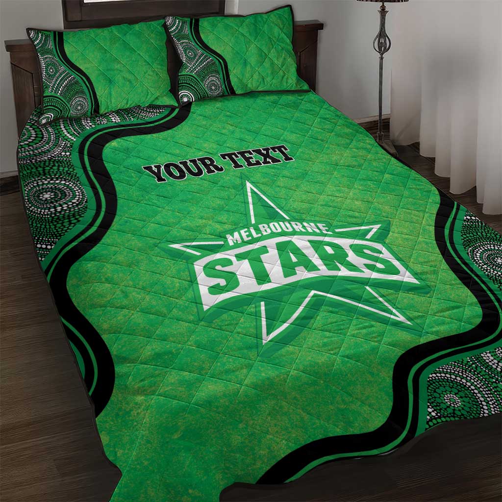 Custom Melbourne Stars Quilt Bed Set Indigenous Art - Grunge Style