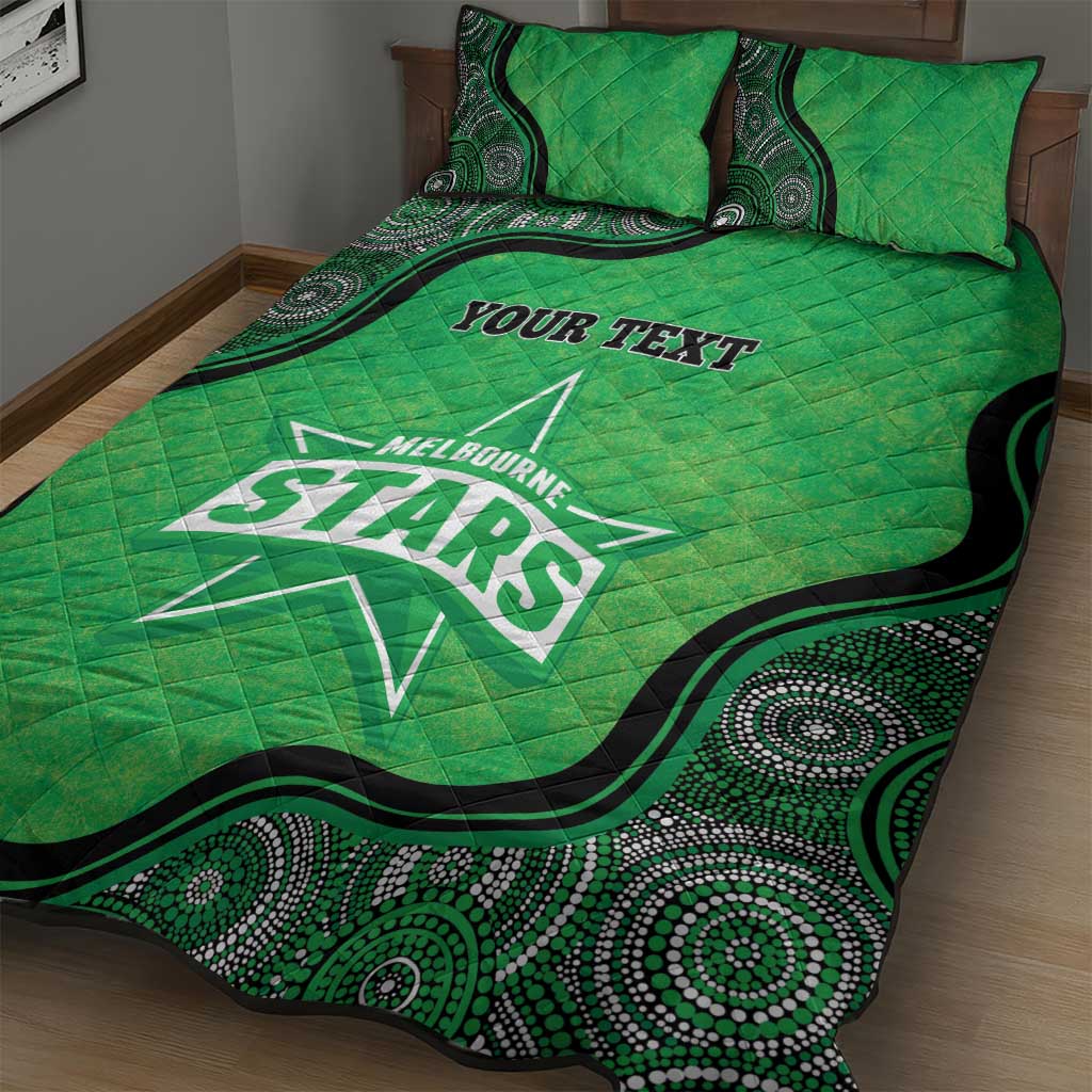 Custom Melbourne Stars Quilt Bed Set Indigenous Art - Grunge Style
