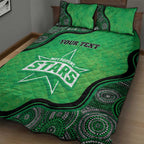 Custom Melbourne Stars Quilt Bed Set Indigenous Art - Grunge Style