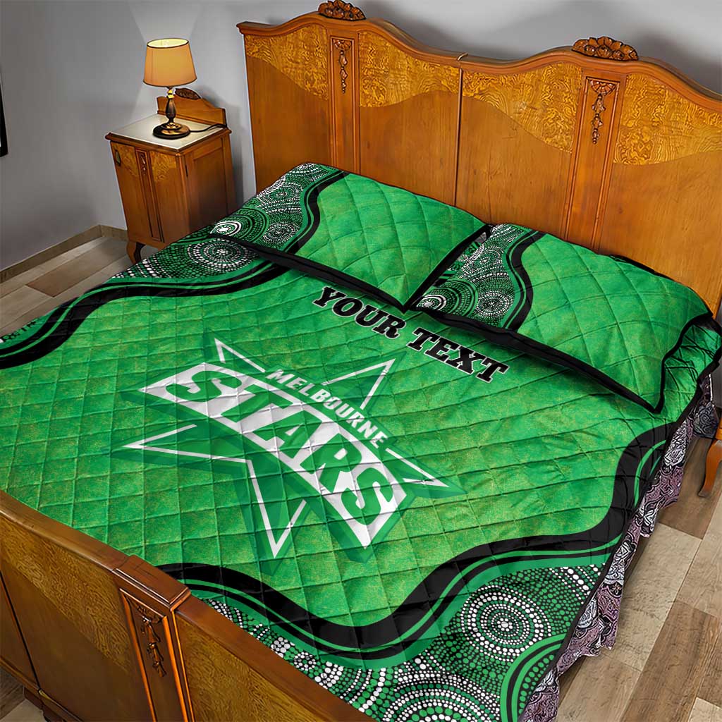 Custom Melbourne Stars Quilt Bed Set Indigenous Art - Grunge Style