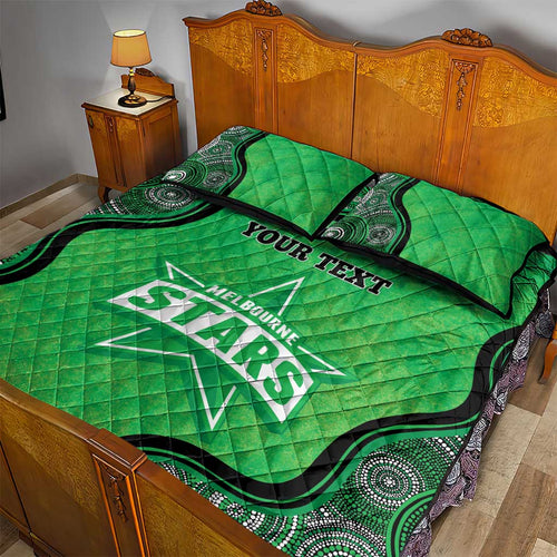 Custom Melbourne Stars Quilt Bed Set Indigenous Art - Grunge Style