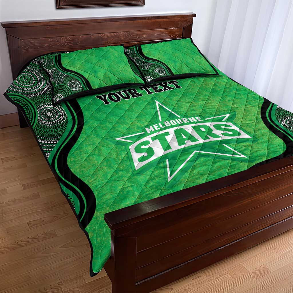 Custom Melbourne Stars Quilt Bed Set Indigenous Art - Grunge Style
